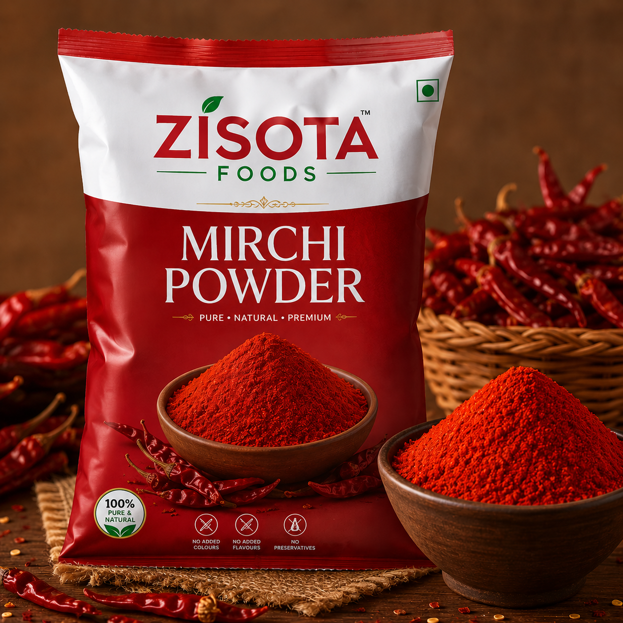 ZISOTA Foods Mirchi Powder – Rich Color & Strong Taste 200 gram
